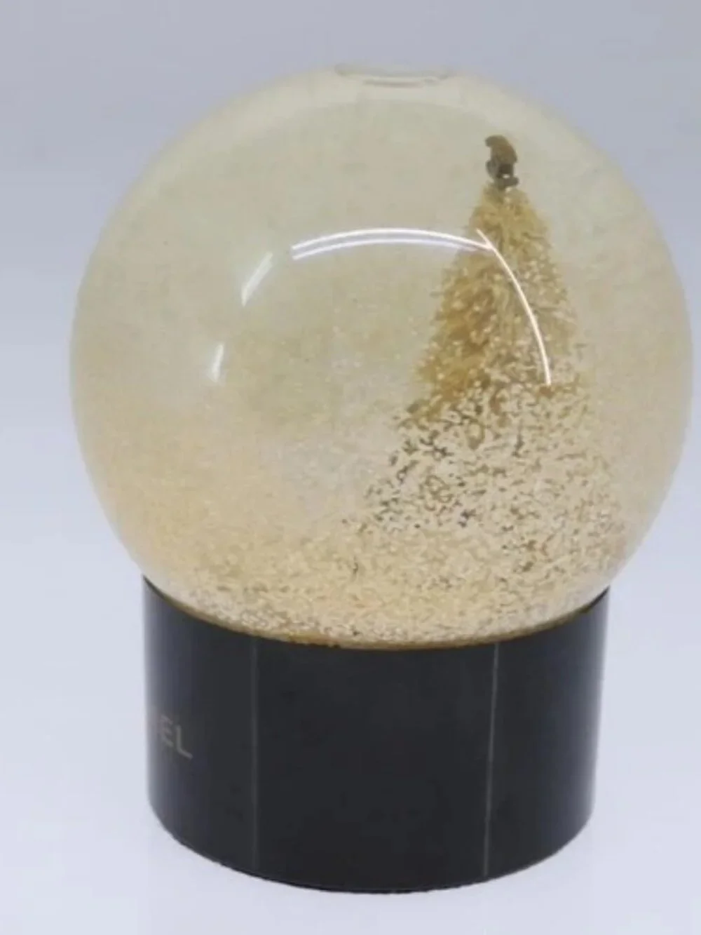 CHANEL Christmas Tree Shopper Snow Globe VIP Only Clear Yellow CC Auth 102238